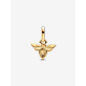Pandora Mini hanger met witte bij Goud Metaal bedel 763826C01 - 57085