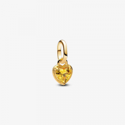 Pandora Heart 14k goldplated mini  dangle with yellow cubic  zirconia bedel 763862C01 - 57088