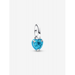 Pandora Turquoise-coloured Heart Mini Dangle Charm Sterling silver bedel 793827C01 - 57089