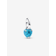 Pandora Turquoise-coloured Heart Mini Dangle Charm Sterling silver bedel 793827C01 - 57089