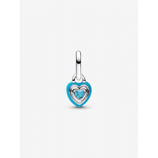 Pandora Turquoise-coloured Heart Mini Dangle Charm Sterling silver bedel 793827C01 - 57089