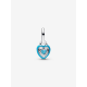 Pandora Turquoise-coloured Heart Mini Dangle Charm Sterling silver bedel 793827C01 - 57089