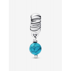 Pandora Turquoisekleurige hanger Sterling zilver bedel 793901C01 - 57094