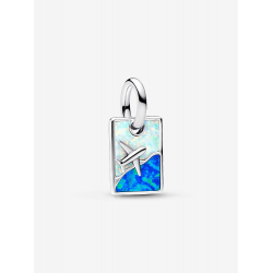 Pandora  Travel sterling silver dangle  with white and blue  labcreated opal bedel 793913C01 - 57096
