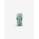 Pandora 14k goldplated clip with icy  blue and capri blue crystal  and silicone grip bedel 763902C01 - 57100