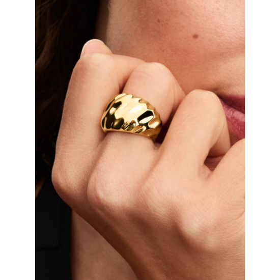 Pandora Geribbelde statement ring Verguld 163884C00 MAAT 18 - 57173