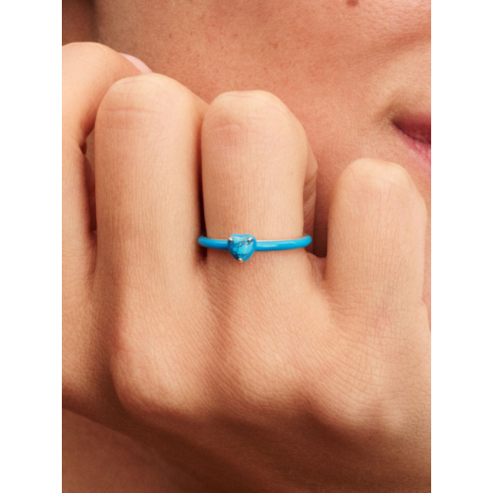 Pandora Turquoise Hartsteen Ring Sterlingzilver 193828C01 MAAT 16.5 - 57190
