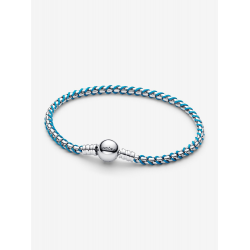 Pandora Blauw Koord Snake Chain armband Sterlingzilver 593816C01 MAAT 18 - 57192
