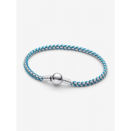 Pandora Blauw Koord Snake Chain armband Sterlingzilver 593816C01 MAAT 18 - 57192