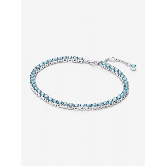 Pandora Sprankelende lichtblauwe tennisarmband Sterlingzilver 591469C03 MAAT 18 - 57196