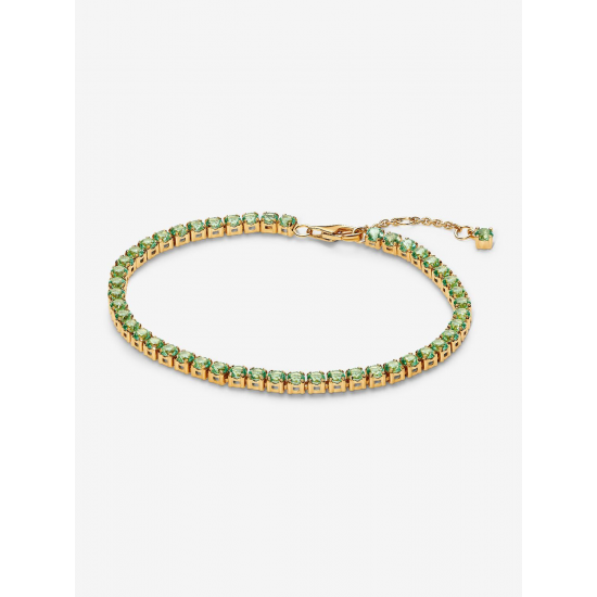 Pandora Sprankelende Groene Tennisarmband Verguld 561469C02 MAAT 18 - 57198