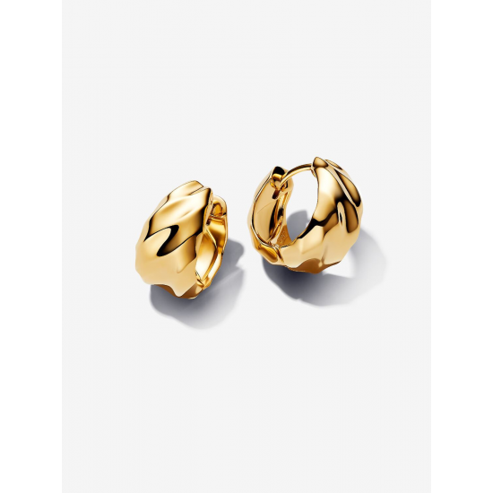 Pandora Geribbelde Oorringen Verguld 263874C00 - 57206