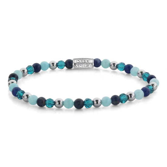 rebel and Rose armband Blue Summer Glam Rocks RR-40163-S-S - 57266