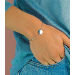 ZINZI zilveren armband met rond plaatje 15mm om te graveren 17-20cm ZIA2345 - 57284