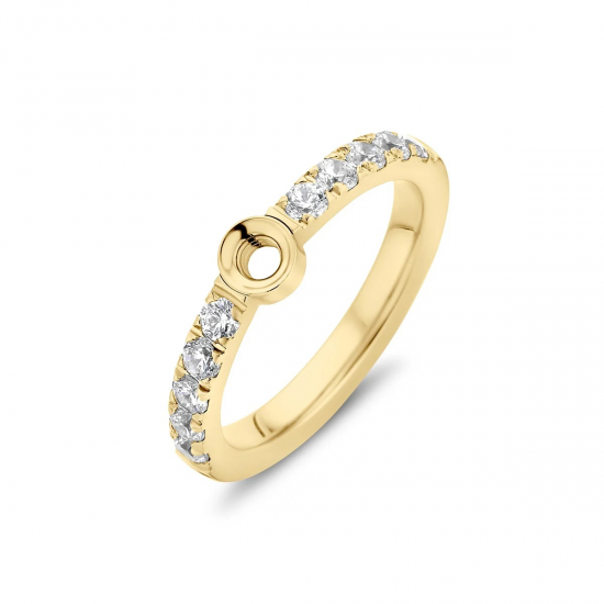 Melano Twisted Crystal Ring Goudkleurig MAAT 20.5 - 57293