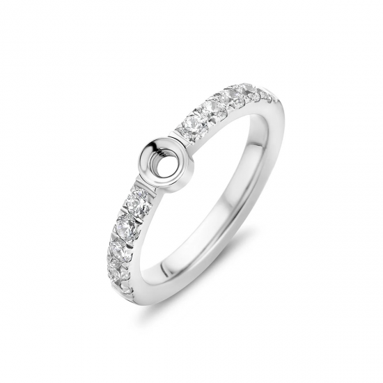 Melano Twisted Crystal Ring Zilverkleurig MAAT 20 - 57295