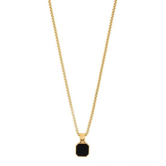 Aze jewels collier  Rolo Onyx Rocks Dore 60 cm - 57301