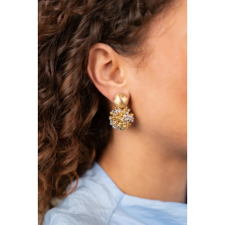 Lott Gioielli Goud/Zilverkleurige Oorbellen Jacky Globe S Double Stones CEGB081-B13813 - 57337