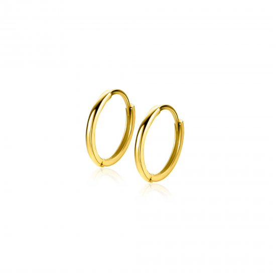 ZINZI Gold 14 karaat gouden oorringen met luxe scharniersluiting 12 x 1,2mm ZGO524 - 57345