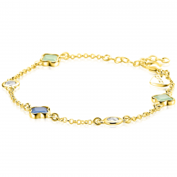 ZINZI gold plated zilveren schakel armband - 57438