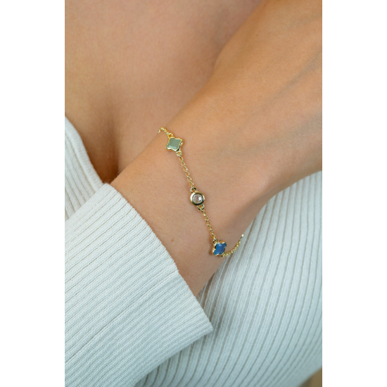 ZINZI gold plated zilveren schakel armband - 57438