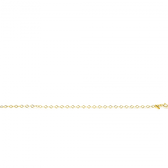 ZINZI Gold 14 krt gouden armband met bewerkte ovale schakels 3mm breed - 57439