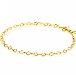 ZINZI Gold 14 krt gouden armband met bewerkte ovale schakels 3mm breed - 57439