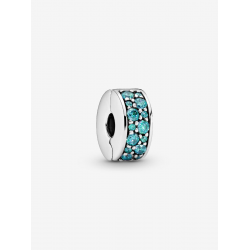 Pandora Teal Pavé Clip Bedel Sterlingzilver 791817MCZ - 57464