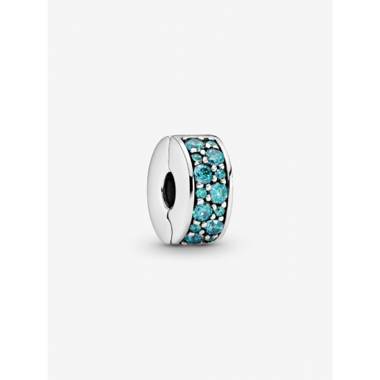 Pandora Teal Pavé Clip Bedel Sterlingzilver 791817MCZ - 57464