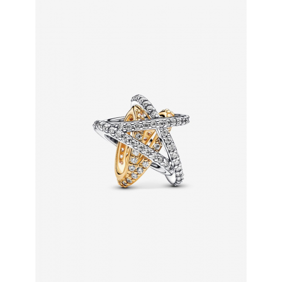 Sprankelende bedel met ster Sterlingzilver, Verguld 763590C01 - 57468