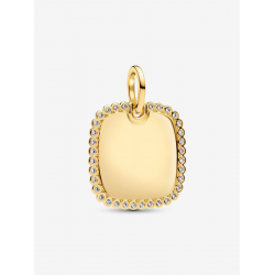 Pandora Hanger graveerbaar vierkant plaatje Verguld 364009C01 - 57564