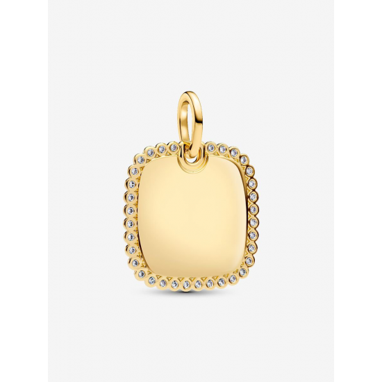 Pandora Hanger graveerbaar vierkant plaatje Verguld 364009C01 - 57564