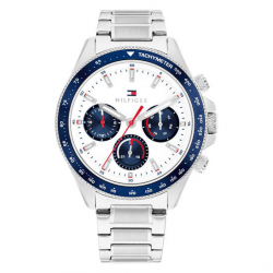 Tommy Hilfiger heren horloge  Clark - Ø44 - Zilverkleurig - 57600