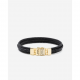 Buddha to Buddha Edwin Small Armband Leer Verguld Zwart 181BLGV-F - 57632