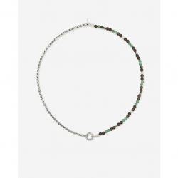Buddha to Buddha Spirit Bead Stacking Ketting Aventurine Smokey Quartz Zilver 45 cm - 57635