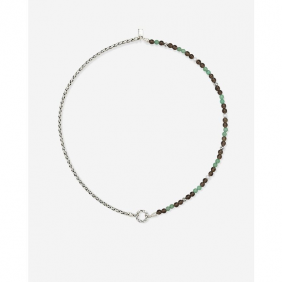 Buddha to Buddha Spirit Bead Stacking Ketting Aventurine Smokey Quartz Zilver 45 cm - 57635