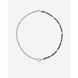 Buddha to Buddha Spirit Bead Stacking Ketting Tiger Eye Sodalite Zilver 45 cm - 57636