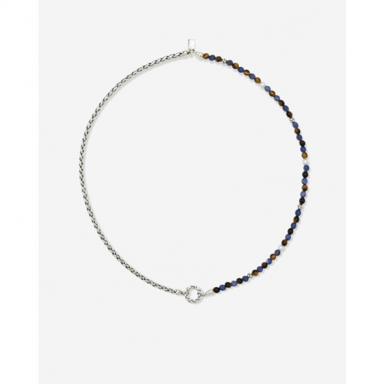 Buddha to Buddha Spirit Bead Stacking Ketting Tiger Eye Sodalite Zilver 45 cm - 57636
