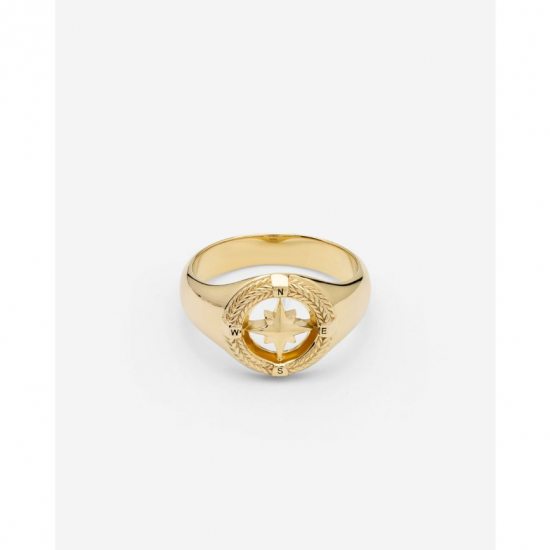 Buddha to Buddha Kompas Zegelring Verguld maat 21 - 57653