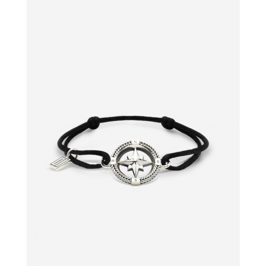 Buddha to Buddha Barbara Mini Kompas Koord Armband Zilver 056 - 57656