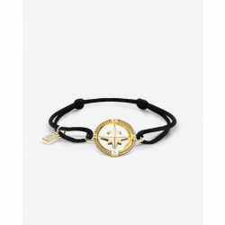Buddha to Buddha Barbara Mini Kompas Koord Armband Verguld 056GV - 57657