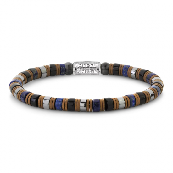 Rebel & Rose armband Slices - Mixed Blue RR-40179-S-L - 57816