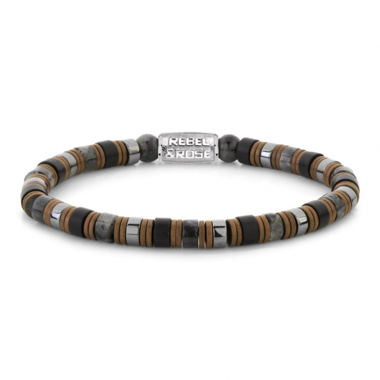 Rebel & Rose armband Slices - Mixed Grey RR-60150-S-L - 57817