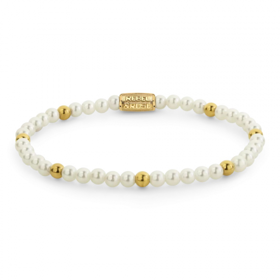 Rebel & Rose armband dames Pearl & Yellowgold maat XS - 57832
