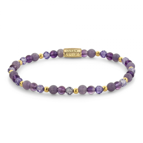 Rebel & Rose armband dames Purple Glam Rocks Party maat S - 57834