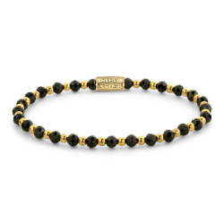 Rebel & Rose armband dames Mix Black Glam Rocks Yellowgold maat XS - 57838