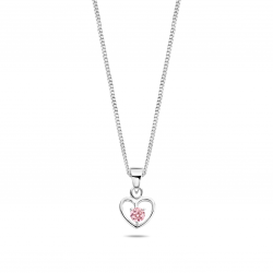 Bellini kinder collier hartje met rose zirkonia - 57848