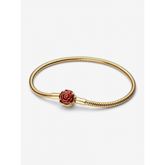 Pandora Slangenschakelarmband Disney Belle en het Beest betoverde roos Verguld - 57876