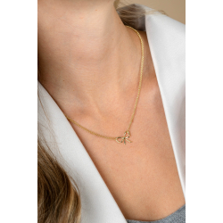 ZINZI gold plated zilveren multi-look ketting met sierlijke strik 40-43cm ZIC2677 - 57882