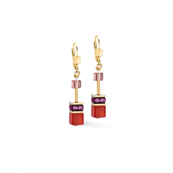 Coeur de Lion GeoCUBE® Iconic Precious earring Festive red 4905/20-0316 - 57910
